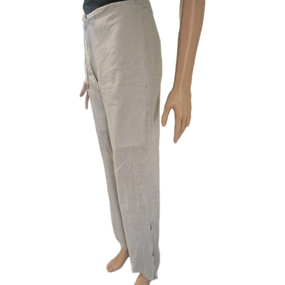 Bandolera Light Gray Linen Blend Straight Leg Pants Size 6